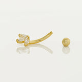 14K Solid Gold Lotus Flower Curved Barbell – Anygolds