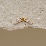 Marquise Curved Leaf Stud
