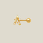 14K Solid Gold Marquise Curved Leaf Stud – Anygolds