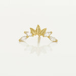 14K Solid Gold Marquise Curved Leaf Stud – Anygolds