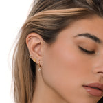 14K Solid Gold Marquise Curved Leaf Stud – Anygolds