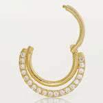 Double CZ Row Hoop - Anygolds