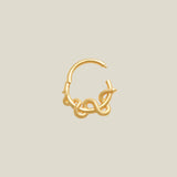 14k Solid Gold Snake Wave Hoop Piercing Earring - Anygolds 