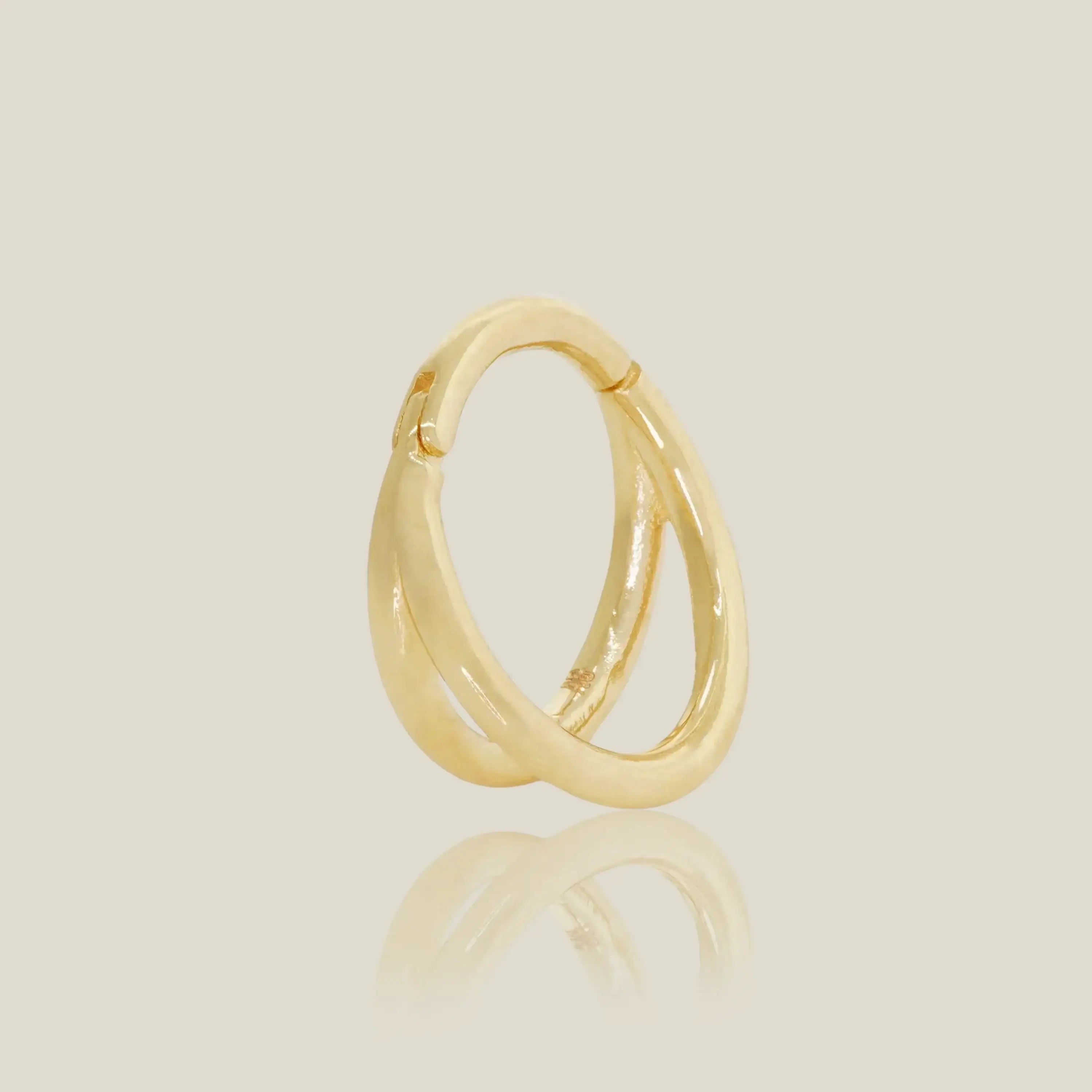 14K Solid Gold Double Hoop Septum Ring – Anygolds