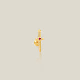 Ruby Dagger Stud - Anygolds