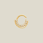 14k Solid Gold CZ Chain Hoop - Anygolds 