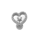 Piercing Corazón Con Borde De Diamante