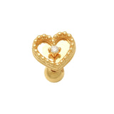 Diamond Edge Heart Stud