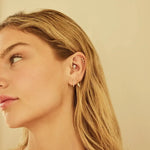 14K Solid Gold Curved Leaf Stud – Anygolds