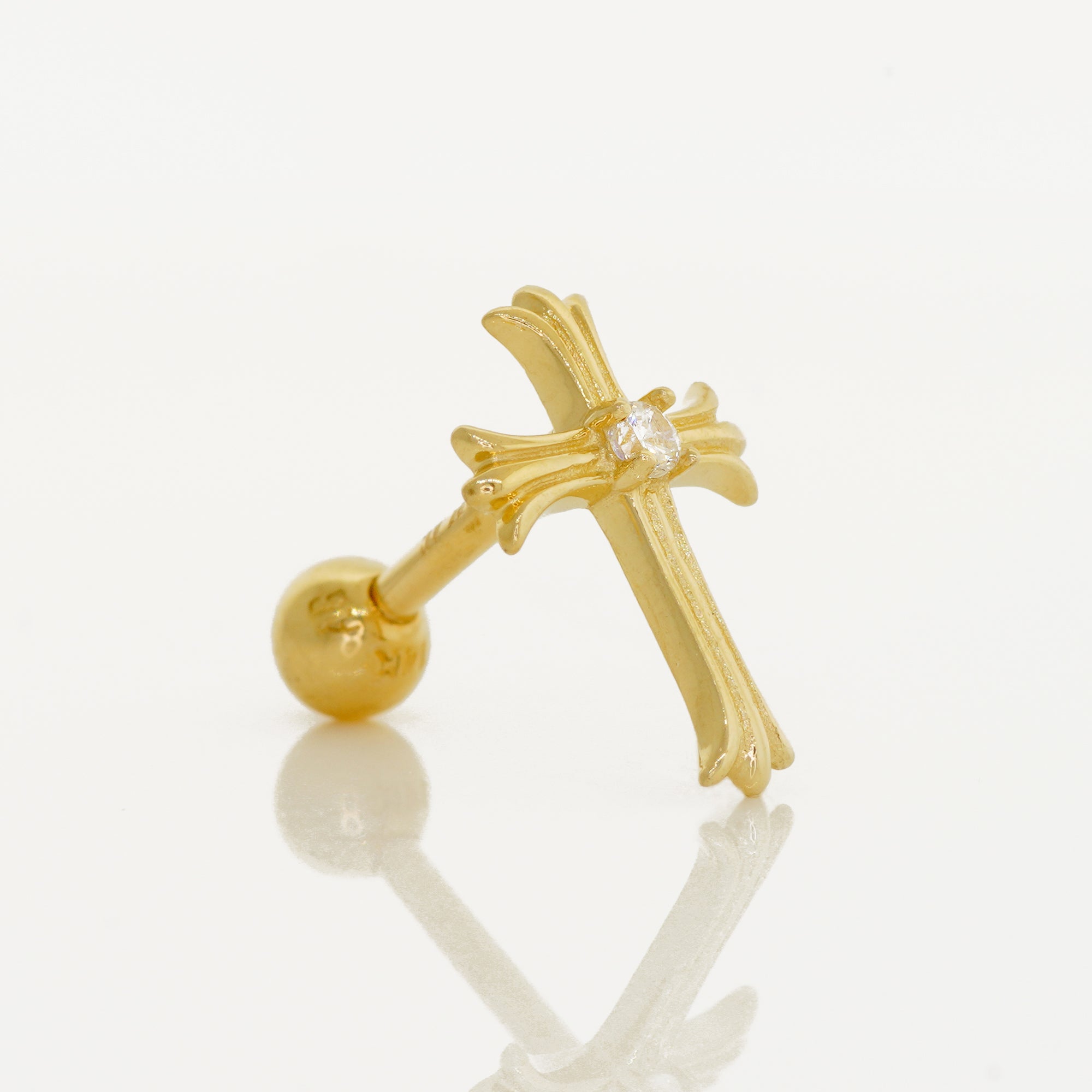 CZ Stone Vintage Cross Stud - Anygolds