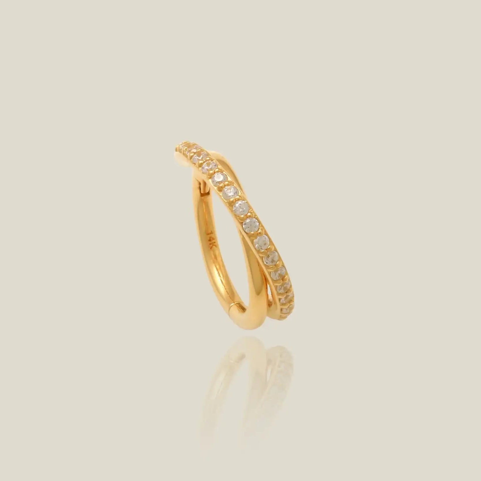 Pavé Crossover Clicker Hoop - Anygolds