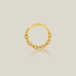 Braided Evil Eyes Stone Hoop Piercing - Anygolds 