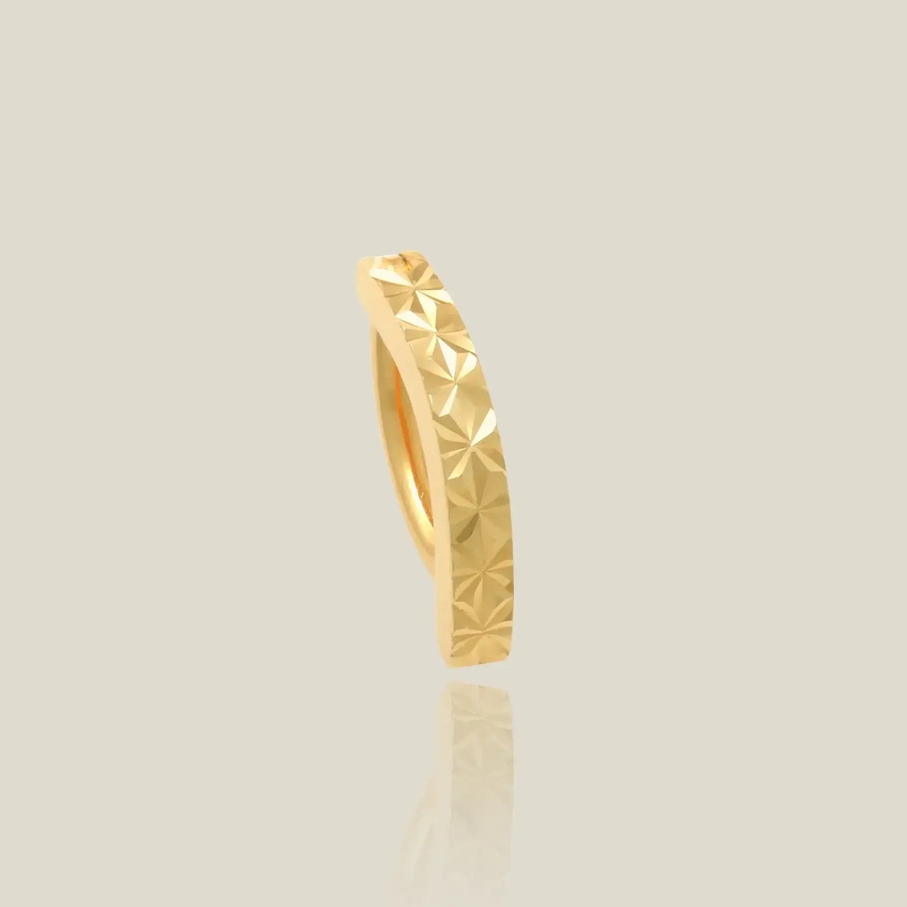14K Solid Gold Diamond-Cut Navel Clicker Ring – Anygolds