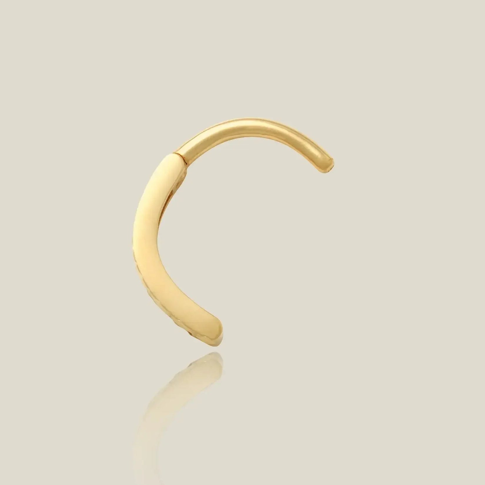 14K Solid Gold Diamond-Cut Navel Clicker Ring – Anygolds