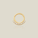 14k Solid Gold Front CZ Hoop - Anygolds 