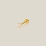 Round CZ Stud (Internal Thread) - Anygolds