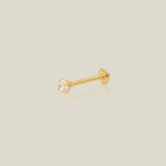 Round CZ Stud (Internal Thread) - Anygolds