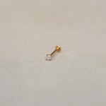 14K Solid Gold Round CZ Stud – Anygolds