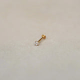 14K Solid Gold Round CZ Stud – Anygolds