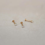 14K Solid Gold Round CZ Stud – Anygolds