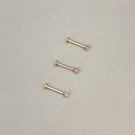 14K Solid Gold Round CZ Stud – Anygolds