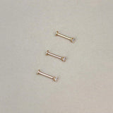 14K Solid Gold Round CZ Stud – Anygolds