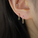 Oval Chain Link Drop Stud (Internal Thread) - Anygolds