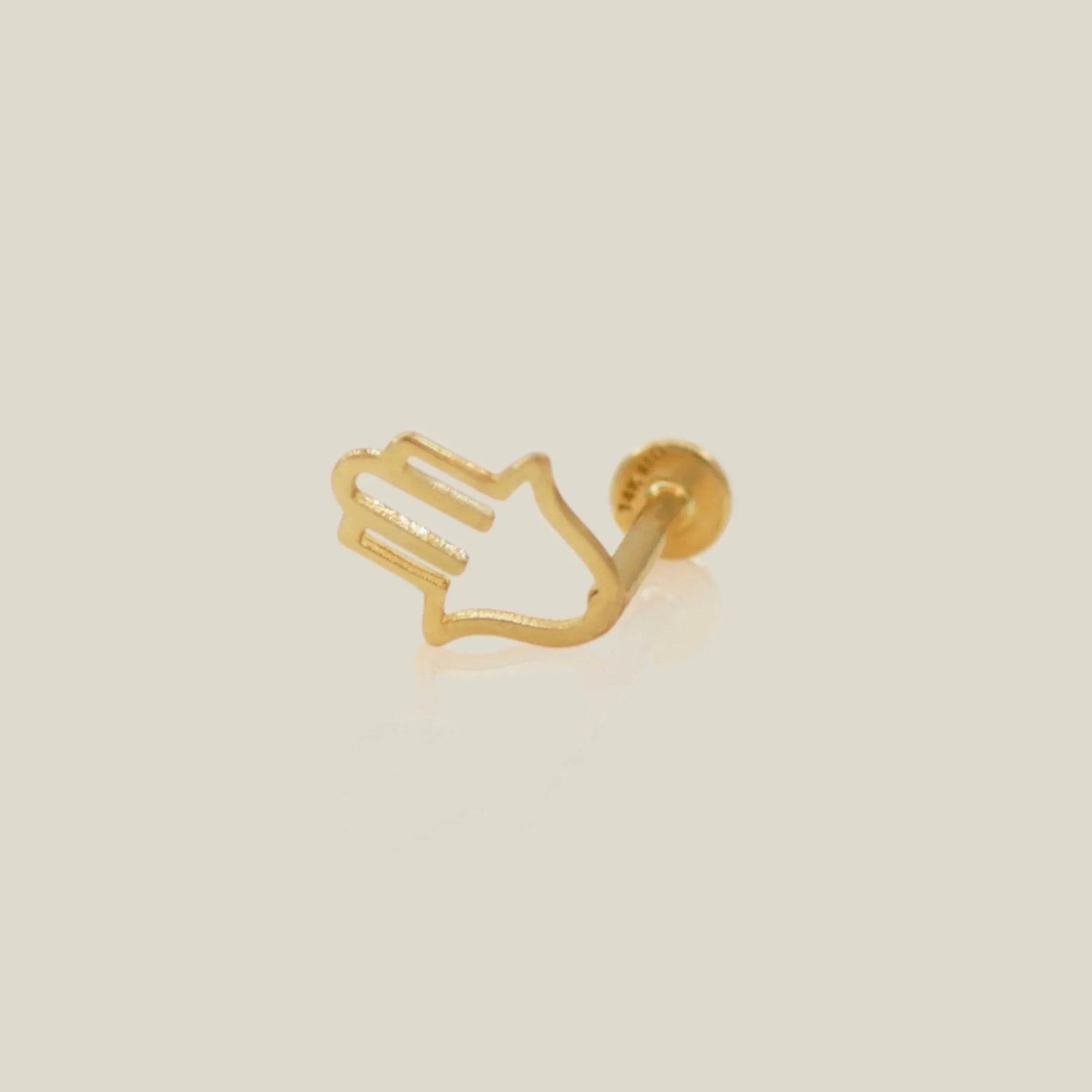 Hamsa Hand Stud (Internal Thread) - Anygolds