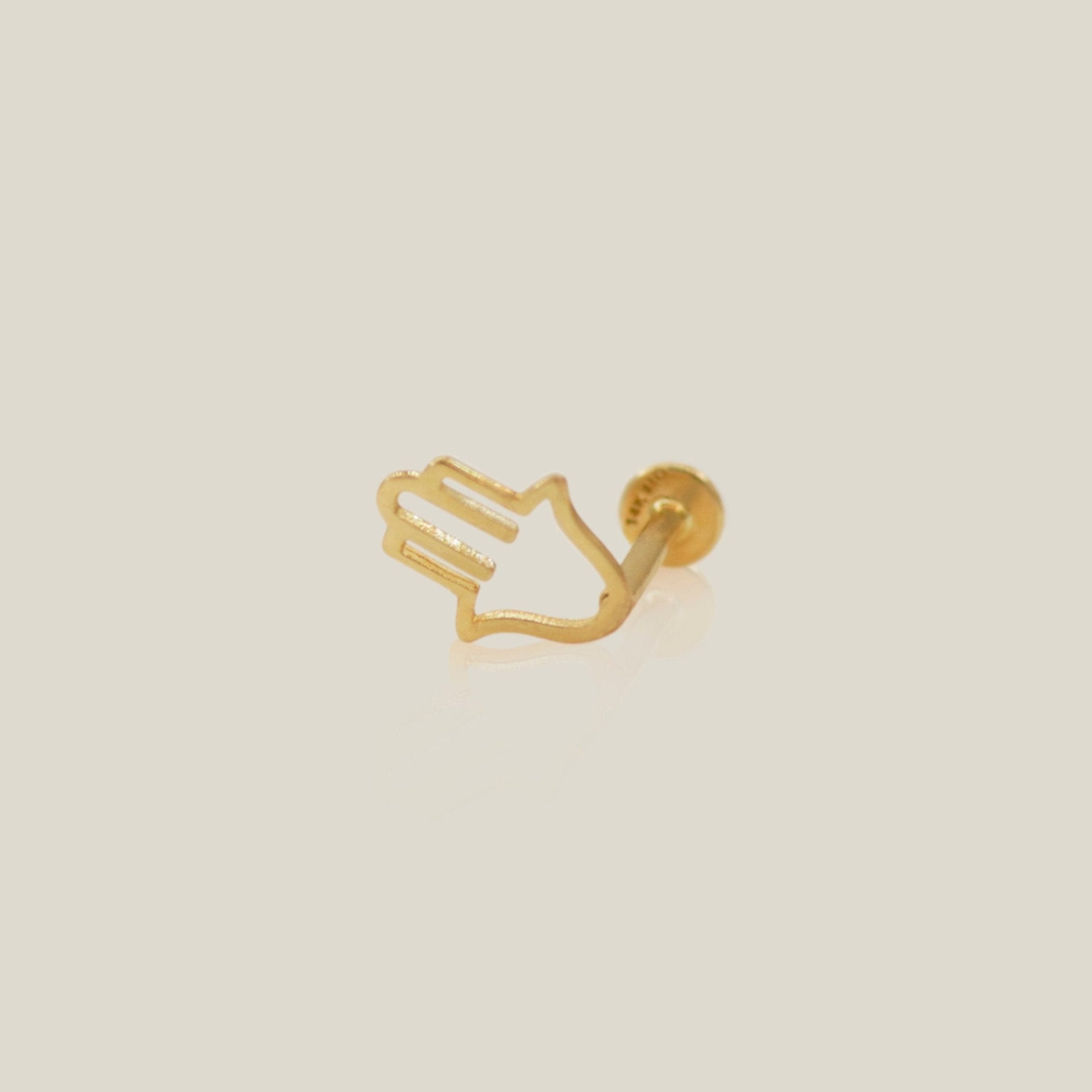 Hamsa Hand Stud (Internal Thread) - Anygolds