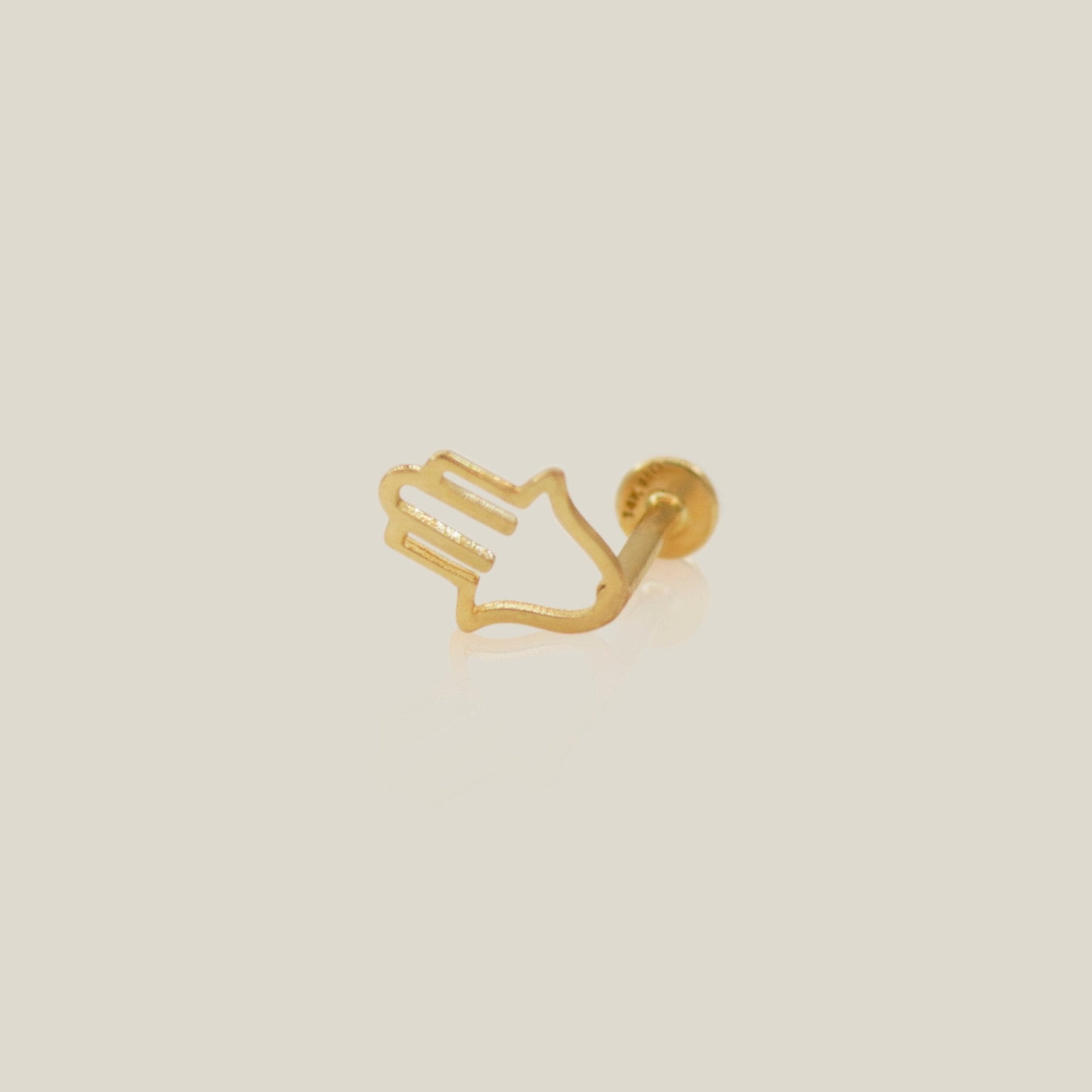 Hamsa Hand Stud (Internal Thread) - Anygolds