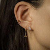 Sapphire Evil Eye Dangle Hoop