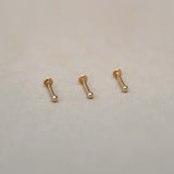 14K Solid Gold Round Ball Stud – Anygolds