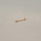 14K Solid Gold Round Ball Stud – Anygolds