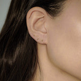 14K Solid Gold Round Ball Stud – Anygolds