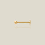 14K Solid Gold Round Ball Stud – Anygolds