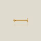 14K Solid Gold Round Ball Stud – Anygolds