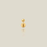 14K Solid Gold Round Ball Stud – Anygolds