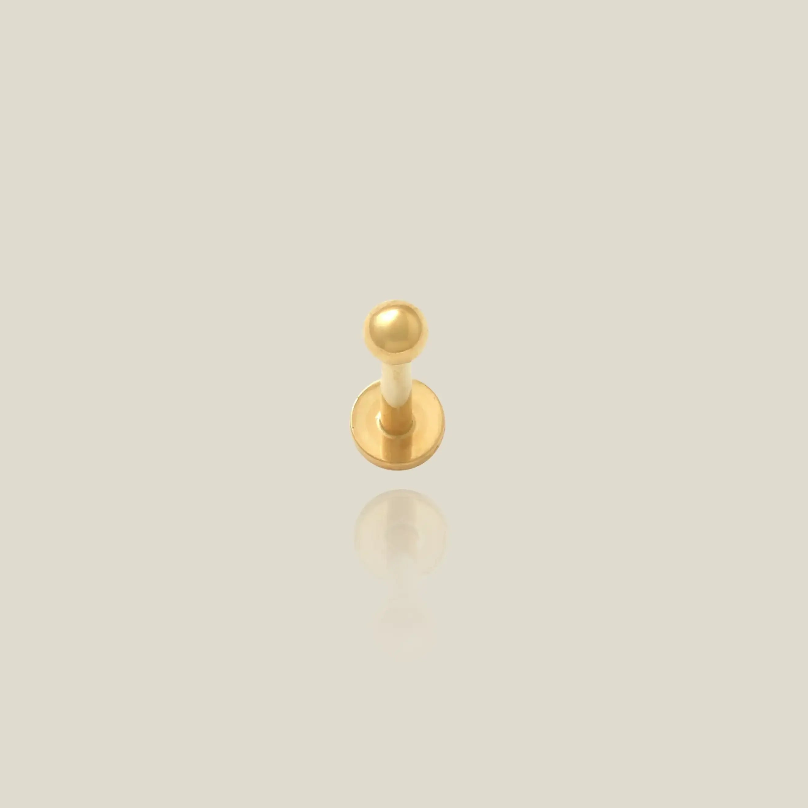 14K Solid Gold Round Ball Stud – Anygolds
