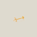 Trinity CZ Stud Piercing Earring (Internal Thread) - Anygolds 