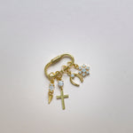 Stone & Cross Charm - Anygolds