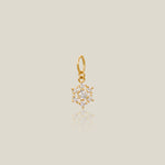 Pavé Snow Flower Stone Charm - Anygolds