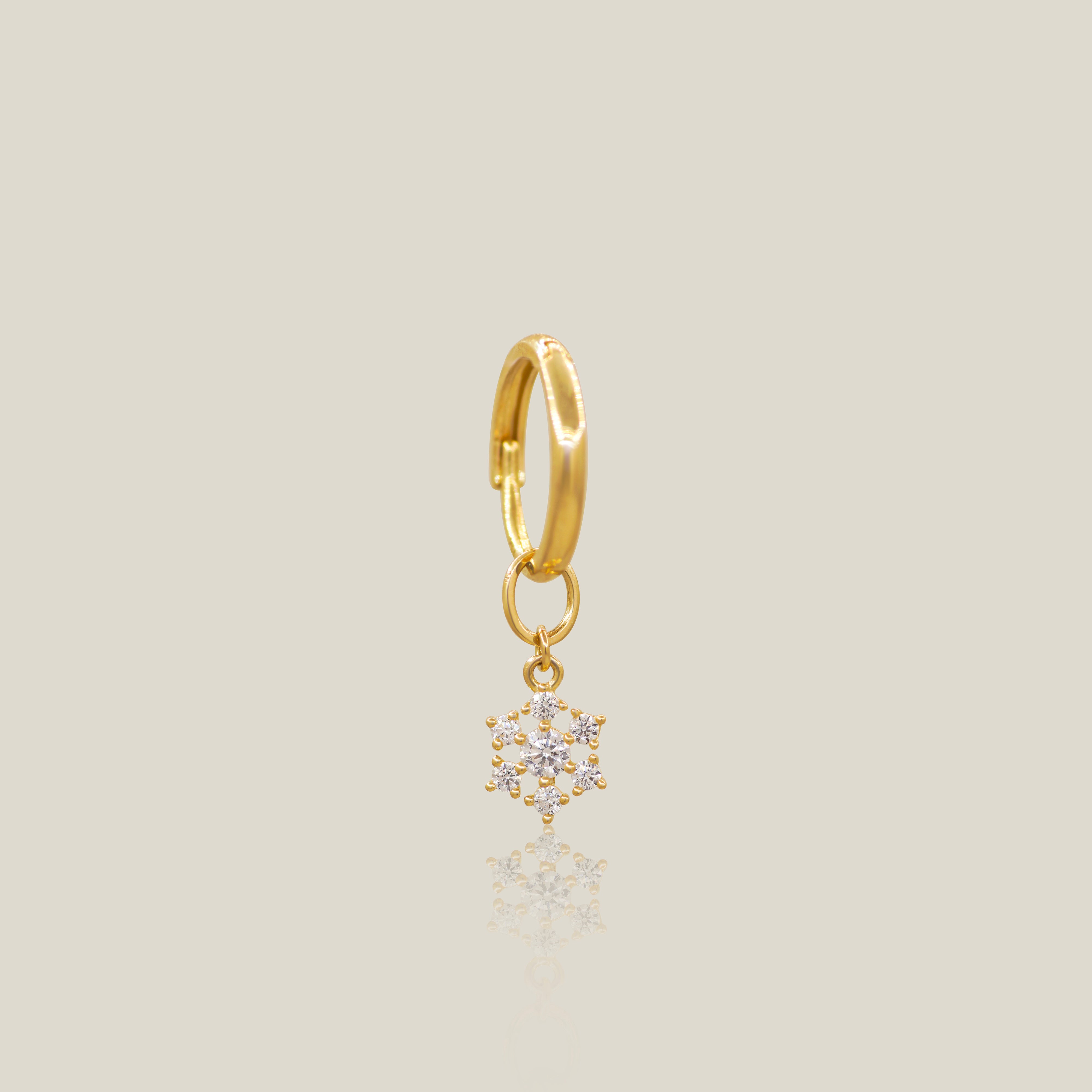 Pavé Snow Flower Stone Charm - Anygolds