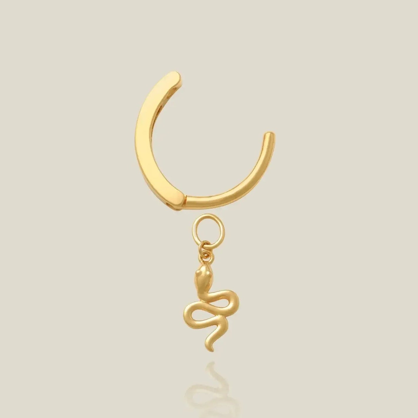 14K Solid Gold Snake Dangle Navel Clicker Ring – Anygolds