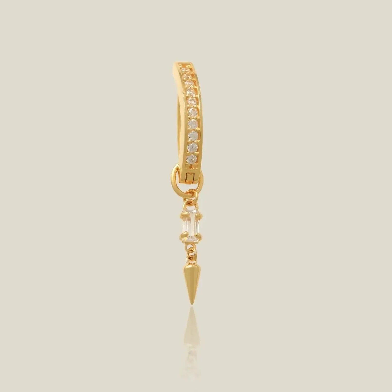 14K Solid Gold Drop Spike Navel Clicker Ring – Anygolds