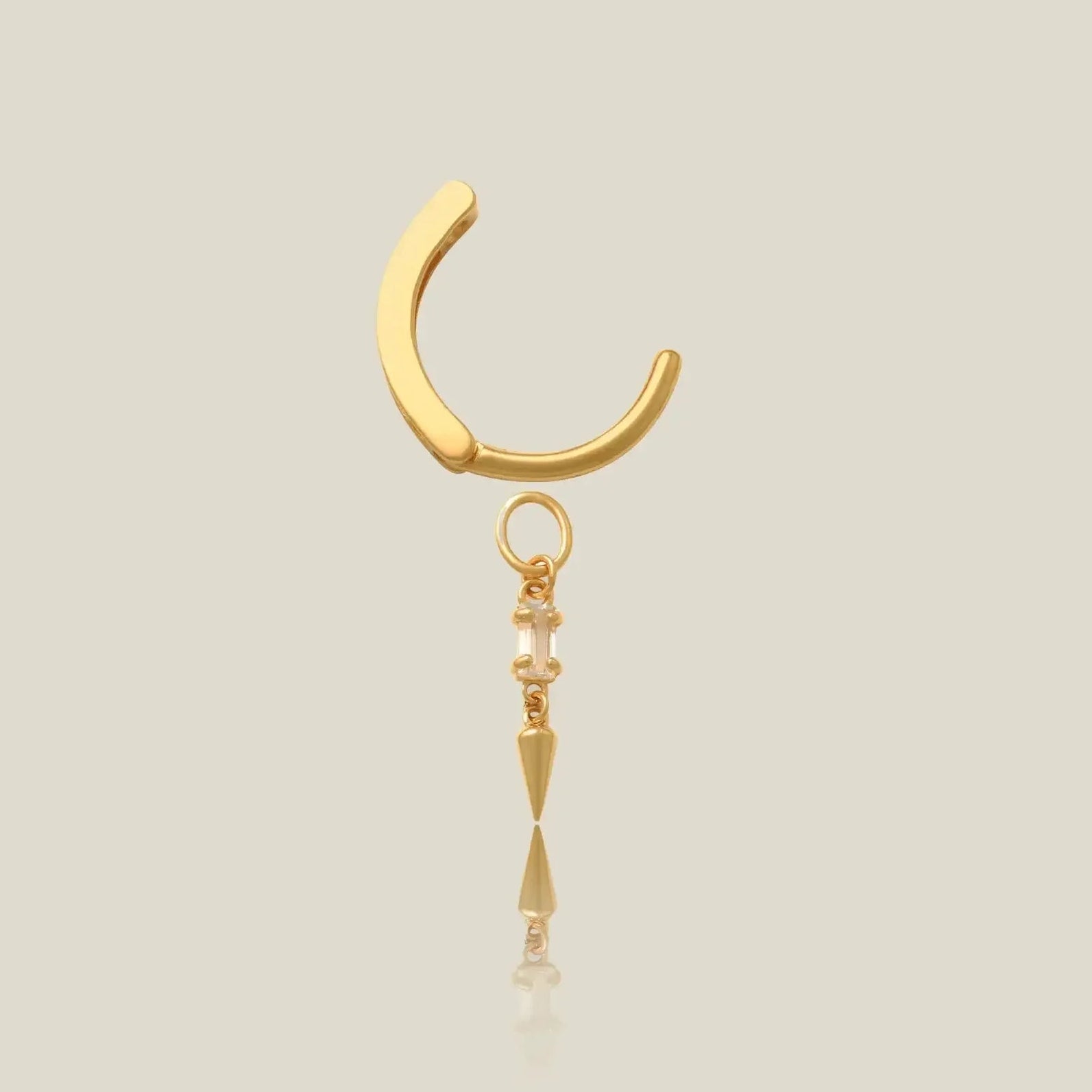 14K Solid Gold Drop Spike Navel Clicker Ring – Anygolds