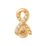 Cubic Zirconia Memorial Ribbon Stud Piercing Earring