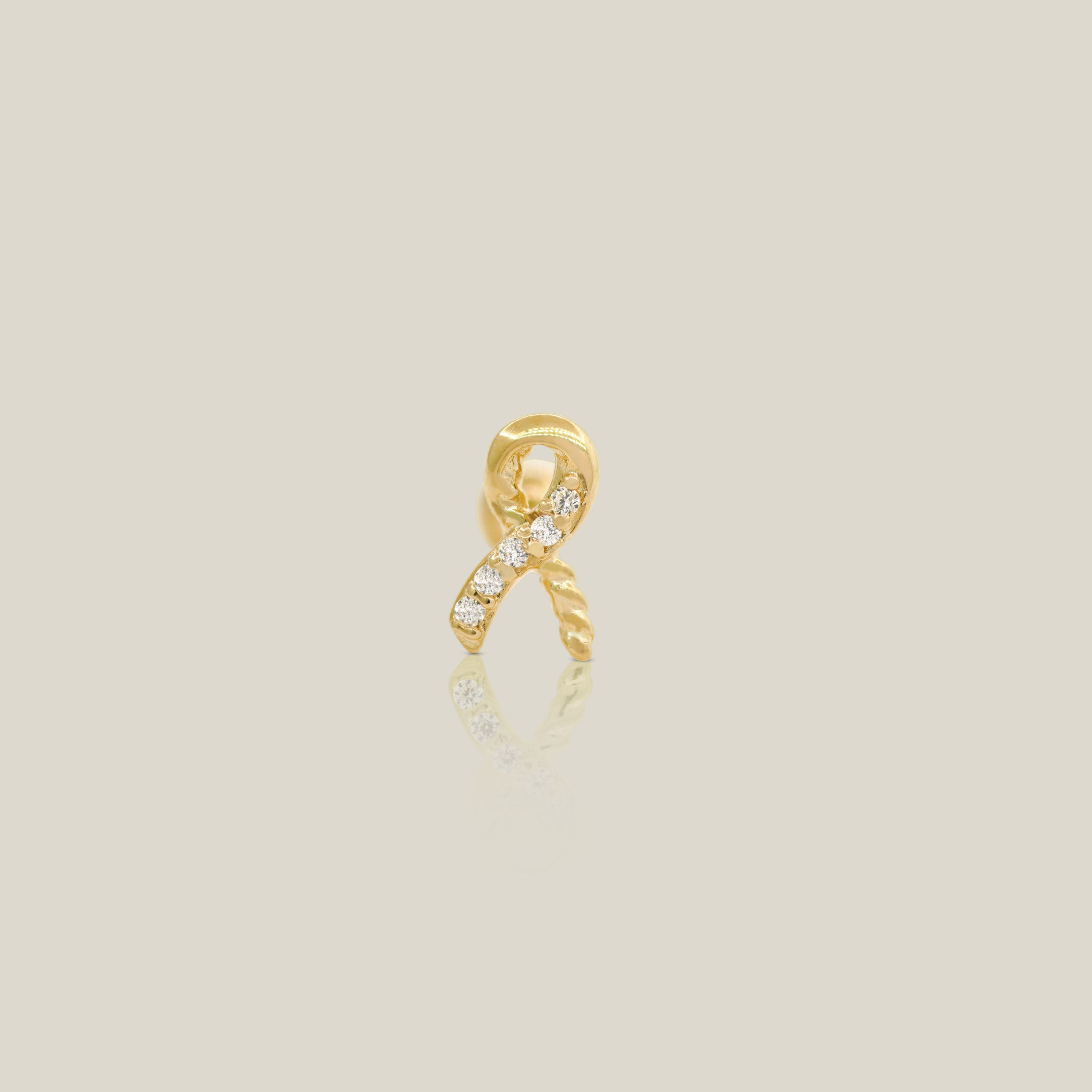 CZ Memorial Ribbon Stud - Anygolds