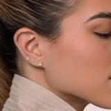 Diamond Line Bar Stud Earrings