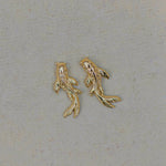 14K Solid Gold Curved Koi Fish Stud – Anygolds