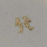 14K Solid Gold Curved Koi Fish Stud – Anygolds